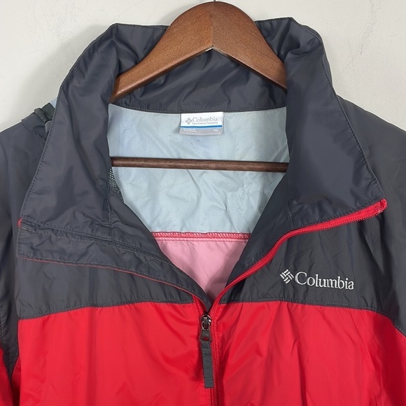Columbia red and Charcoal gray windbreaker or rain jacket men size XL - Picture 2 of 7